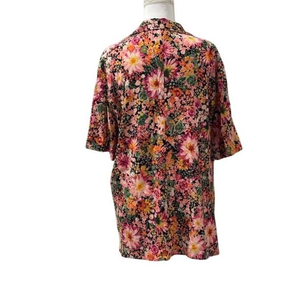 H&M Floral Loose Fit Resort Shirt Black/Floral Womens Size S - Picture 7 of 14